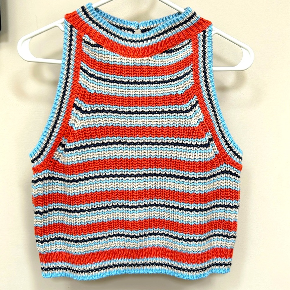 Hint of Mint Crop Sweater Top XL